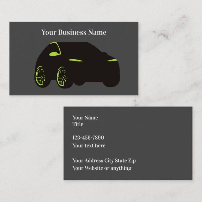 Modern Unique Automotive Theme Business Cards Visitkort (Fram/baksida)
