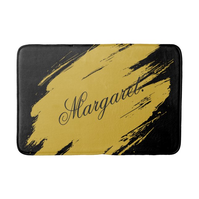 Modern Unique Bath Mat Featuring Custom Name Desig Badrumsmatta (Framsidan)