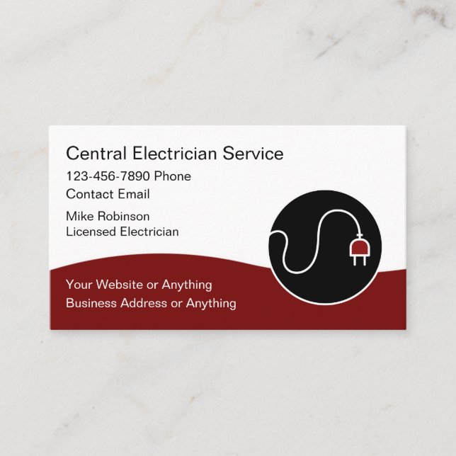 Modern Unique Electrician Business Cards Visitkort (Framsida)
