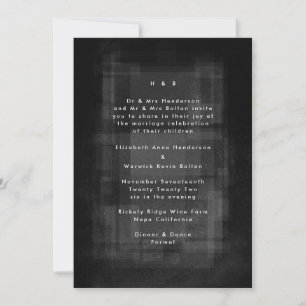 Modern Unisex Texturerad Mönster Bröllop Inbjudningar