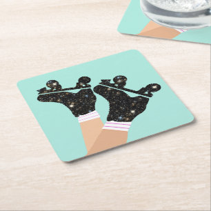 Modern Universe Roller Skates Roller Derby Mint Underlägg Papper Kvadrat