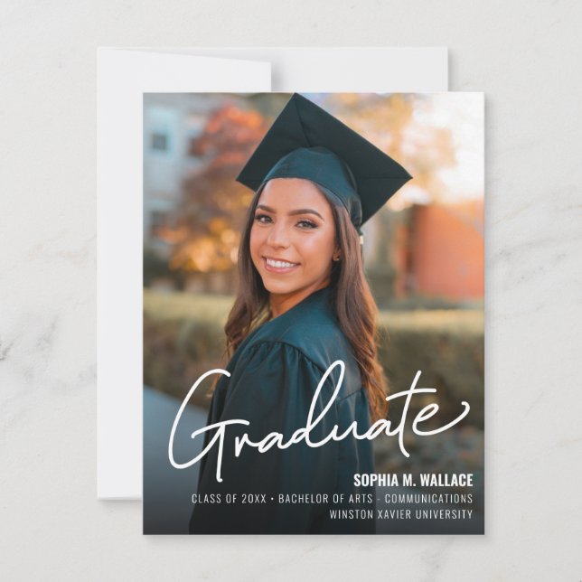 Modern Universitets Graduate Foto Klass år Examen Meddelande (Framsida)