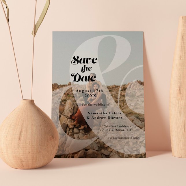 Modern uppläggning och övertäckning 2 foton spara  datumet (Skapare uppladdad)