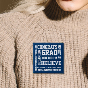 Modern uppmuntrande Grattisar Grad Blue Knapp