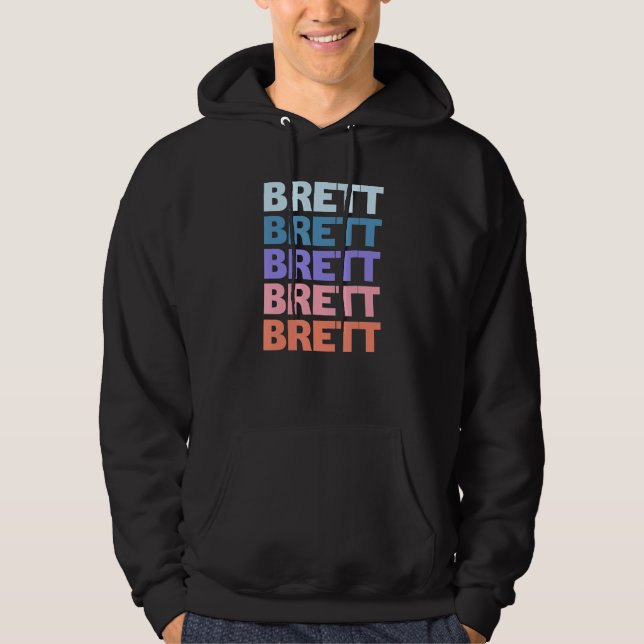 Modern Upprepad Text Bräda Hoodie (Framsida)