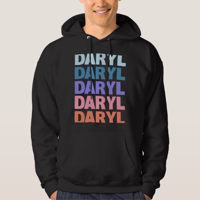 Modern upprepad text Daryl Hoodie (Framsida)