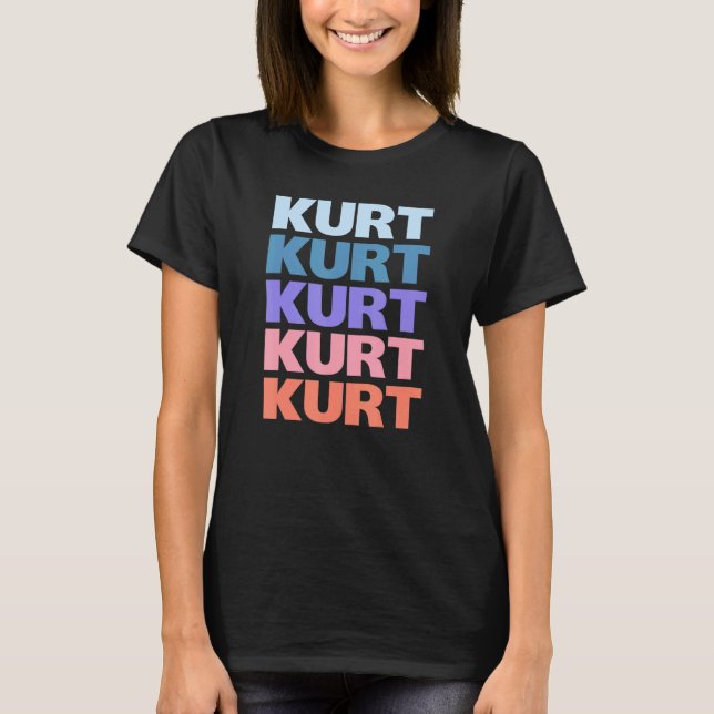 Modern upprepad text kurt t shirt (Framsida)