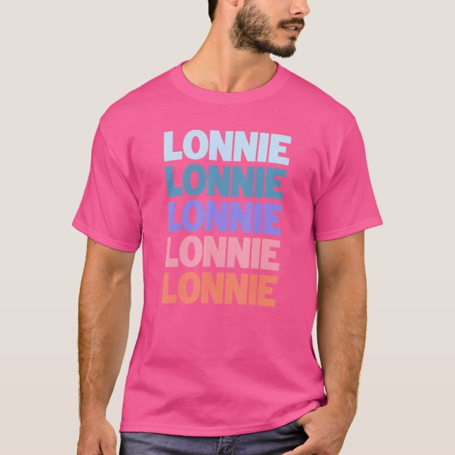 Modern upprepad text Lonnie T Shirt (Framsida)