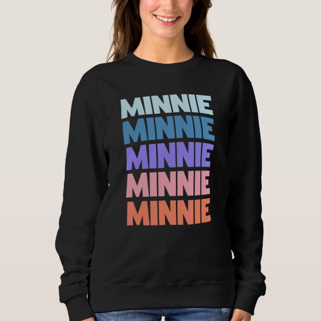 Modern Upprepad Text Minnie T Shirt (Framsida)