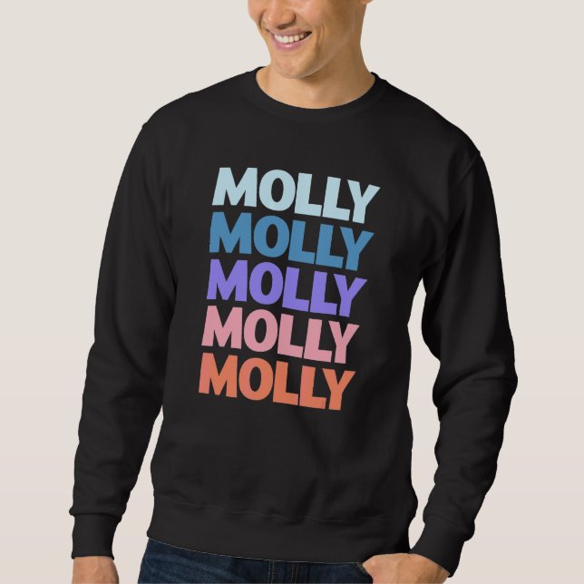 Modern Upprepad Text Molly Lång Ärmad Tröja (Framsida)