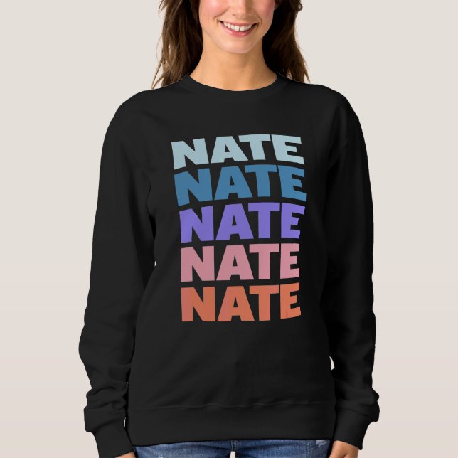Modern Upprepad Text Nate T Shirt (Framsida)