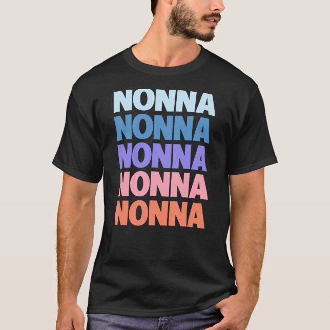 Modern upprepad text Nonna Grandmor T Shirt (Framsida)