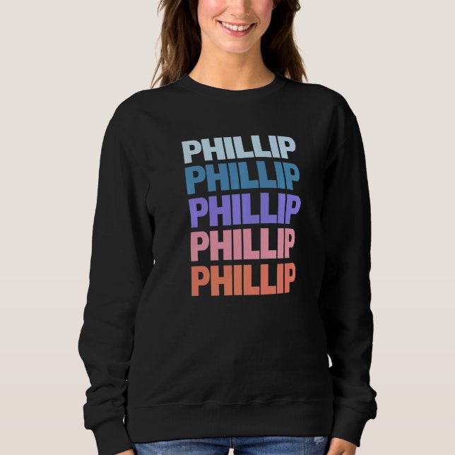 Modern upprepad text Phillip T Shirt (Framsida)