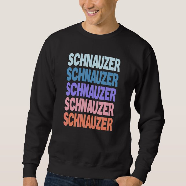 Modern Upprepad Text Schnauzer Lång Ärmad Tröja (Framsida)