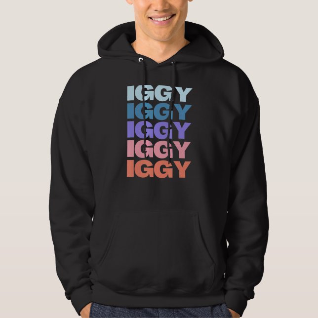 Modern upprepad textignorering hoodie (Framsida)