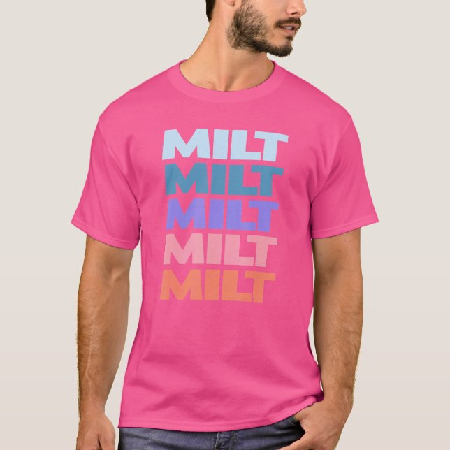 Modern upprepad textsmuts t shirt (Framsida)
