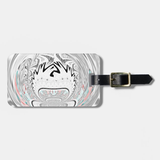 Modern Urban Ash Grått Flora Abstrakt Mönster Art Bagagebricka (Horisontell Framsida)