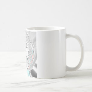 Modern Urban Ash Grått Flora Abstrakt Mönster Art Kaffemugg