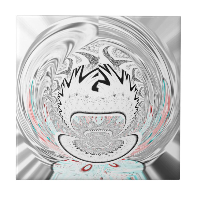 Modern Urban Ash Grått Flora Abstrakt Mönster Art Kakelplatta (Framsidan)