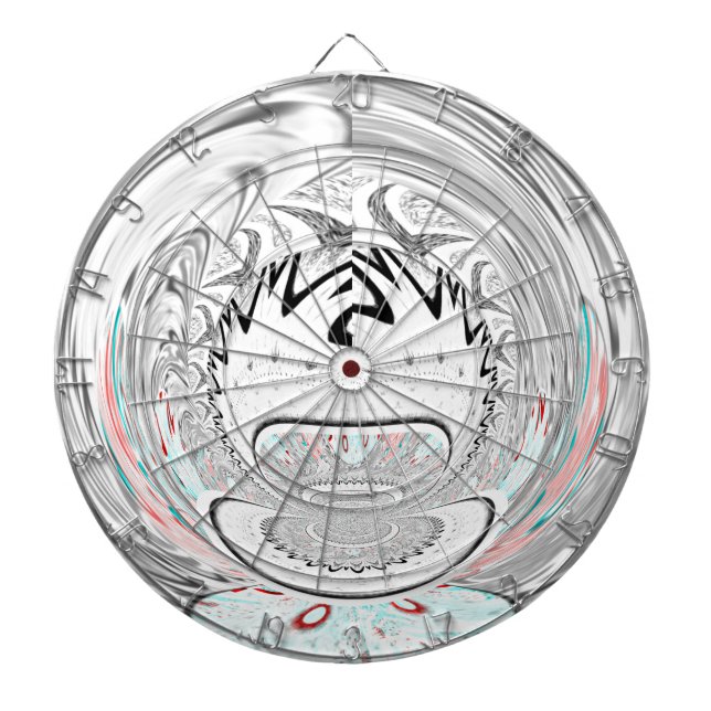 Modern Urban Ash Grått Flora Abstrakt Mönster Art Piltavla (Framsidan)