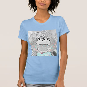 Modern Urban Ash Grått Flora Abstrakt Mönster Art T Shirt