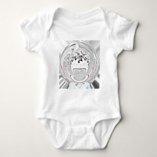 Modern Urban Ash Grått Flora Abstrakt Mönster Art T Shirt
