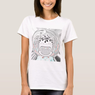 Modern Urban Ash Grått Flora Abstrakt Mönster Art T Shirt