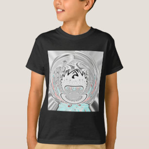 Modern Urban Ash Grått Flora Abstrakt Mönster Art Tee Shirt