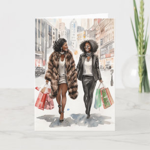 Modern Urban Black Women-julkort Helgkort