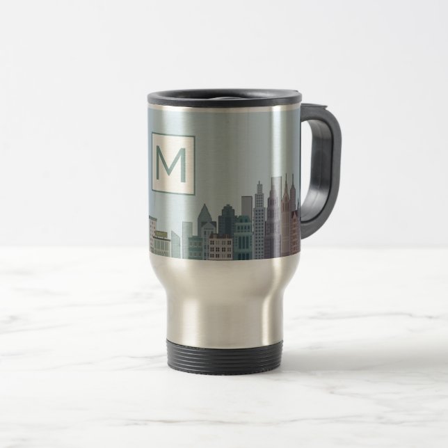 Modern Urban Cityscape Art Monogram Resemugg (Framsida höger)