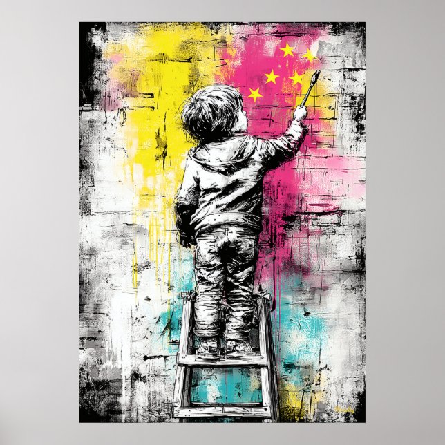 Modern Urban Dreamer Contemporary Wall Art Poster (Framsidan)