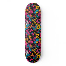 Modern Urban Graffiti Grunge Mönster Skateboard
