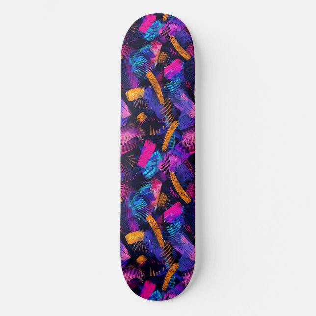 Modern Urban Graffiti Grunge Mönster Skateboard (Framsida)