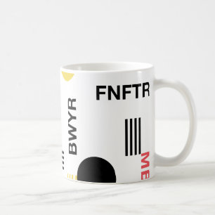 Modern, urban grafik med typografi och former kaffemugg