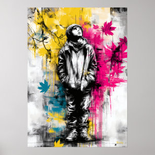Modern Urban Känslomässig Porträtt Samtidskonst Poster