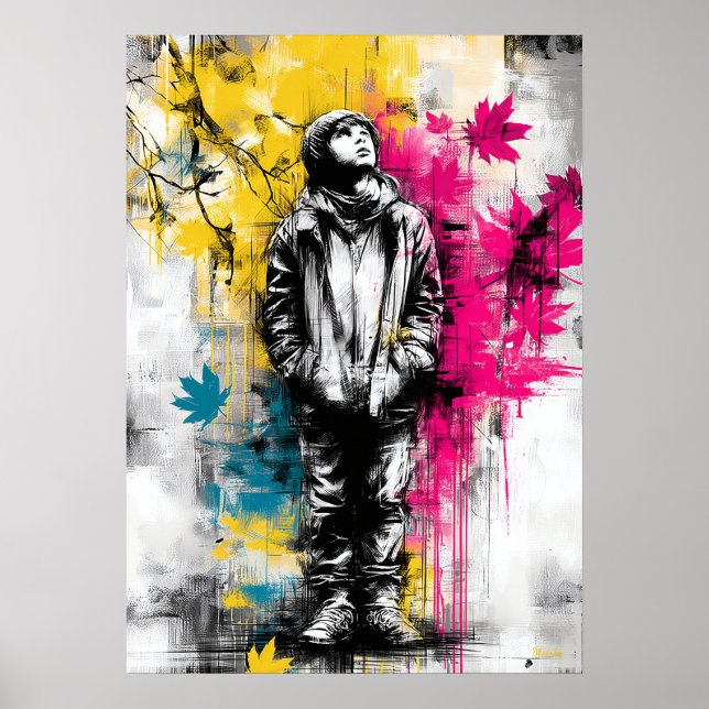 Modern Urban Känslomässig Porträtt Samtidskonst Poster (Framsidan)