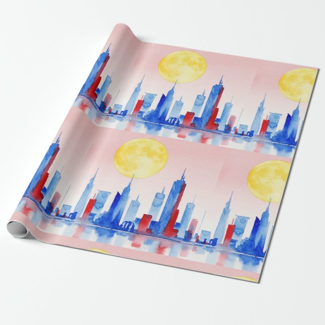 Modern urban landscape presentpapper (Utrullad)