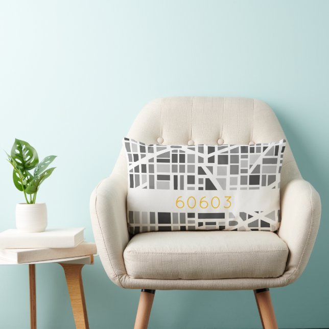 Modern Urban Map Grey White Architectural Zip Code Lumbarkudde (Stol)