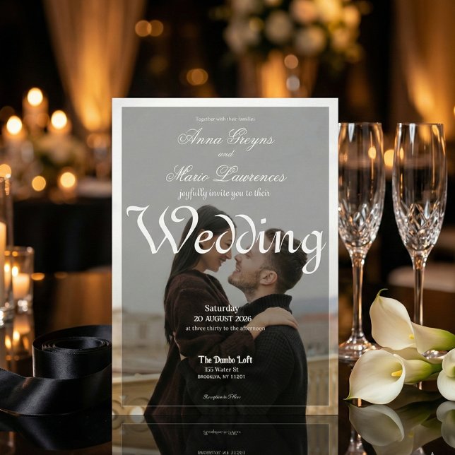 Modern Urban Minimalist Photo Overlay Calligraphy Inbjudningar (Skapare uppladdad)