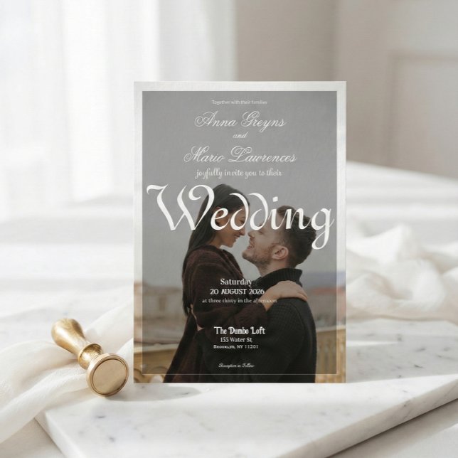 Modern Urban Minimalist Photo Overlay Calligraphy Inbjudningar (Skapare uppladdad)