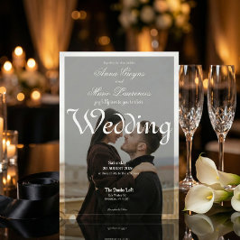 Modern Urban Minimalistisk Fotoöverlägg Kalligrafi Inbjudningar