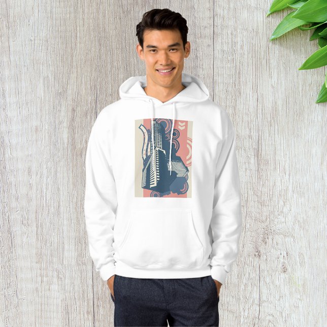 Modern Urban Siluett Popkonst Hoodie (Skapare uppladdad)