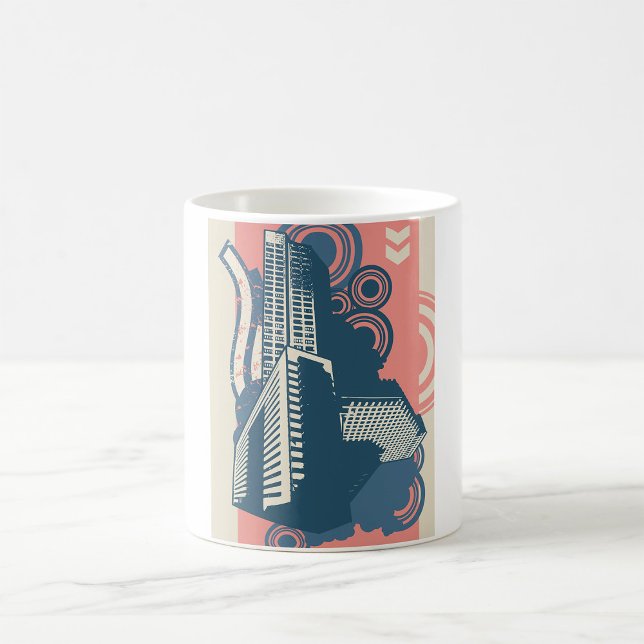Modern Urban Siluett Popkonst Kaffemugg (Skapare uppladdad)
