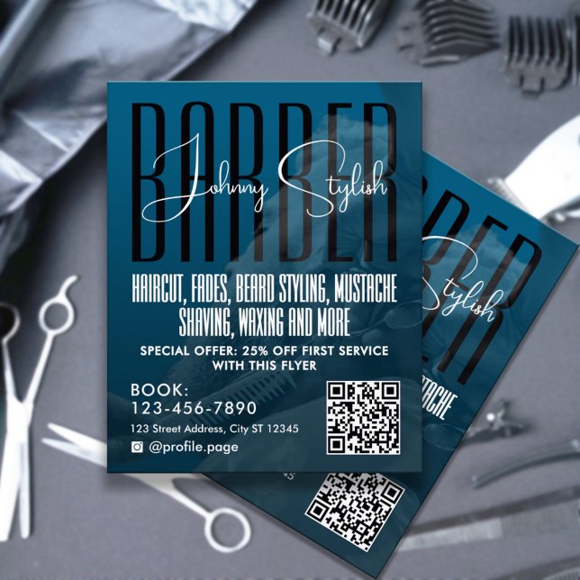Modern urban style barber shop Flyer (Skapare uppladdad)
