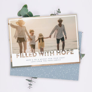 Modern urklipp   Fylld med Hope Photo New Years Julkort
