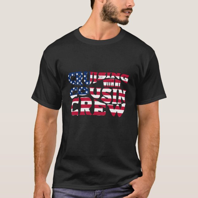 Modern USA flagga COUSIN CREW T Shirt (Framsida)