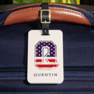 Modern USA flagga Monogram Q Bagagebricka
