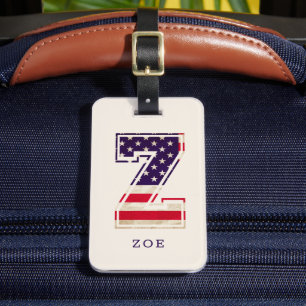 Modern USA flagga Monogram Z Bagagebricka