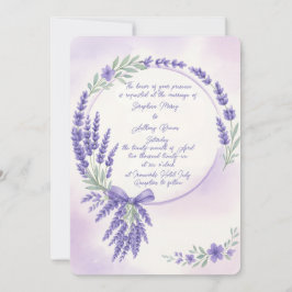 Modern utandningsinbjudan till Lavender Typography Inbjudningar