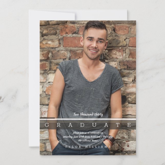 Modern Utexamens Fotoinbjudan Inbjudningar (Framsida)